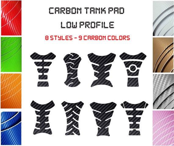 Universal Motorcycle Fuel Tank Pad Carbon Fiber Look Protector Cover decal #2