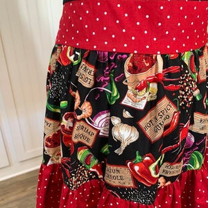 Apron, cajun, polka dot, black and red