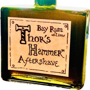 Lime Bay Rum Aftershave Limited Edition 8 oz | Thor&#39;s Hammer Lime Bay Rum | Viking Aftershave | Handmade Bay Rum