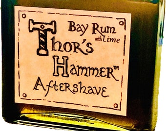 Lime Bay Rum Aftershave Limited Edition 8 oz | Thor's Hammer Lime Bay Rum | Viking Aftershave | Handmade Bay Rum