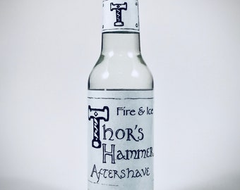 Loción para después del afeitado Fire and Ice / Thor's Hammer Fire and Ice / Bergamota, vetiver y menta verde / Loción para después del afeitado Viking / Fresco, vigorizante y refrescante