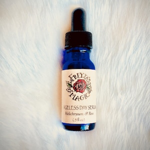 Facial Serum | Ageless Beauty Day Serum for All Skin Types | Helichrysum + Rose in Argan & Jojoba Oils | Hydration, Repair, Radiance