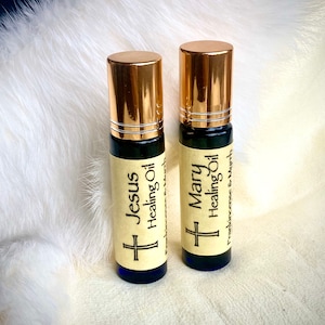 Perfume Oil Jesus & Mary Healing Oils | Frankincense, Myrrh, Sandalwood + Rose, Balsam | Holy Chrism, Anointing Oil | Gifts of the Magi