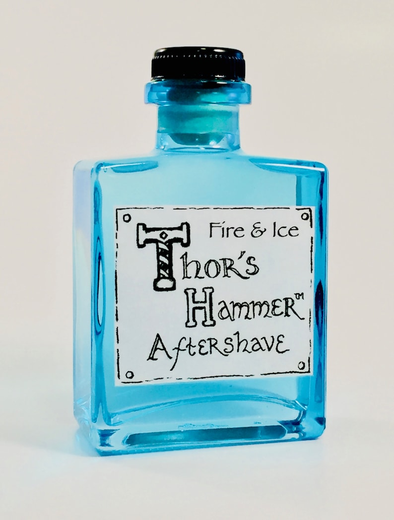 Fire & Ice Aftershave Limited Edition Thor's Hammer Fire and Ice Viking Aftershave Bergamot, Vetiver, Spearmint All Natural 5 oz image 1