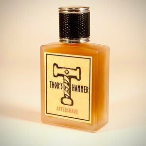Bay Rum Aftershave Special Gift Edition Thor's Hammer Classic Bay Rum with Frosted Glass Bottle Gift Bag Top Shelf Viking Bay Rum image 1