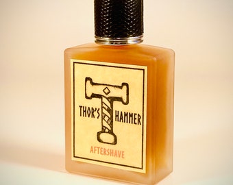 Bay Rum Aftershave Special Gift Edition | Thor's Hammer Classic Bay Rum with Frosted Glass Bottle + Gift Bag! Top Shelf Viking Bay Rum