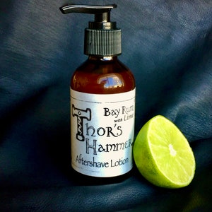 Lime Bay Rum Aftershave Balm | Thor&#39;s Hammer Lime Bay Rum Aftershave Balm | Viking Aftershave Lotion | All Natural and Handmade