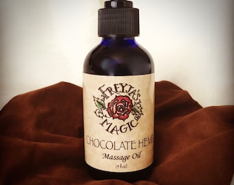 Chocolate Hemp Massage & Body Oil | Silky, Sensual, Romantic | Couples Massage Oil, Bath and Body Oil, Freyja's Magic Oil