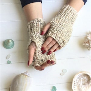 KNITTING PATTERN, 'Pebbles Fingerless Gloves', adult child toddler, easy mittens knitted flat, fingerless beginner mitts, English image 1