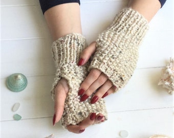 KNITTING PATTERN, 'Pebbles Fingerless Gloves', adult child toddler, easy mittens knitted flat, fingerless beginner mitts, English