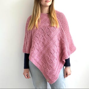 Strickanleitung, Ava Poncho, Erwachsene Easy Top, DIY Damen Schal, (englische PDF)