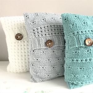 Knitting Pattern, Seaside Cushion Covers, Knitted Water Theme Pillow, (English PDF)