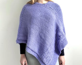 Schema per lavorare a maglia, Poncho a rombi, Scialle facile da lavorare a maglia per adulti (PDF in inglese)