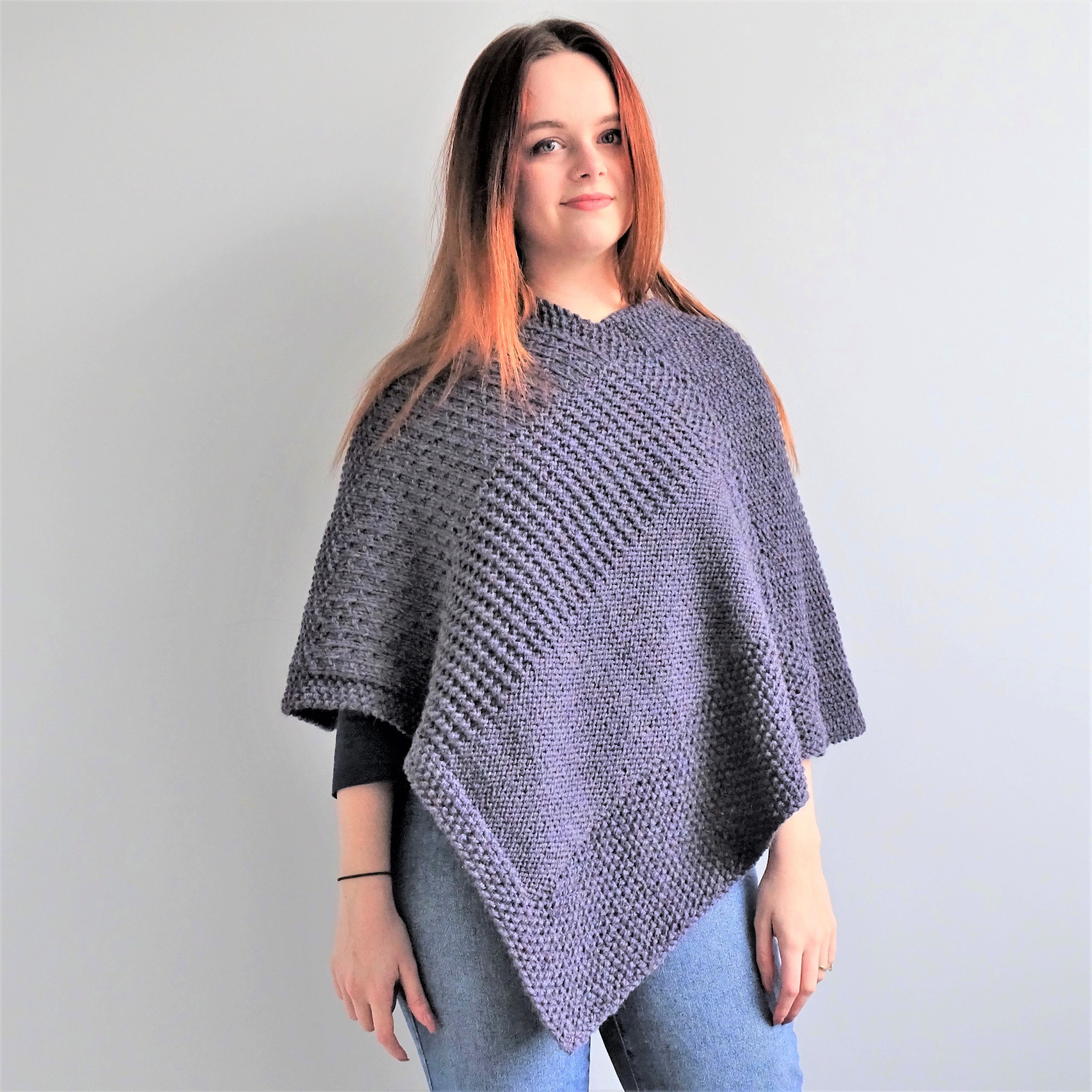 Strickmuster / poncho adult / easy knitting pattern / Etsy