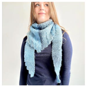 Wzór na robótkę na drutach, szal plażowy, wiosenny szal dla dorosłych, łatwy szalik damski na lato (plik PDF w języku angielskim)