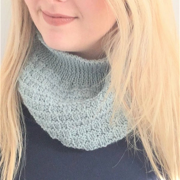 KNITTING PATTERN, ‘Sea Waves Cowl’, adult child toddler, easy scarf knit flat, diy ladies knitted wrap, child neckwarmer, English