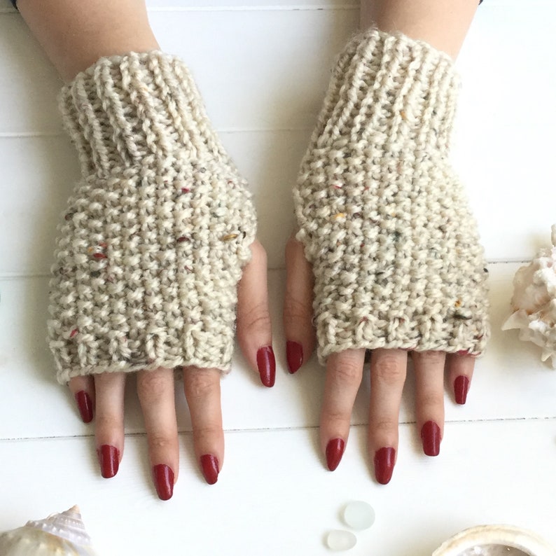 KNITTING PATTERN, 'Pebbles Fingerless Gloves', adult child toddler, easy mittens knitted flat, fingerless beginner mitts, English image 3