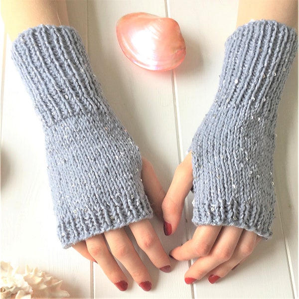 KNITTING PATTERN, 'Calm No Digit Mitts', adult child toddler, easy mittens knitted flat, fingerless family mitts, English