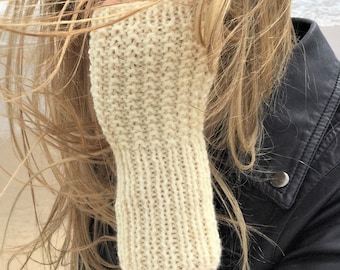 Fingerless Mittens Knitting Pattern: Easy Family Sizes (PDF Pattern)