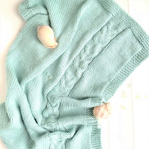 Knitting Pattern Blanket/Throw, Easy Cable Knit Nursery Decor Tutorial, New Born Nursery Cot Blankie Instructions, Family of Owls (English)