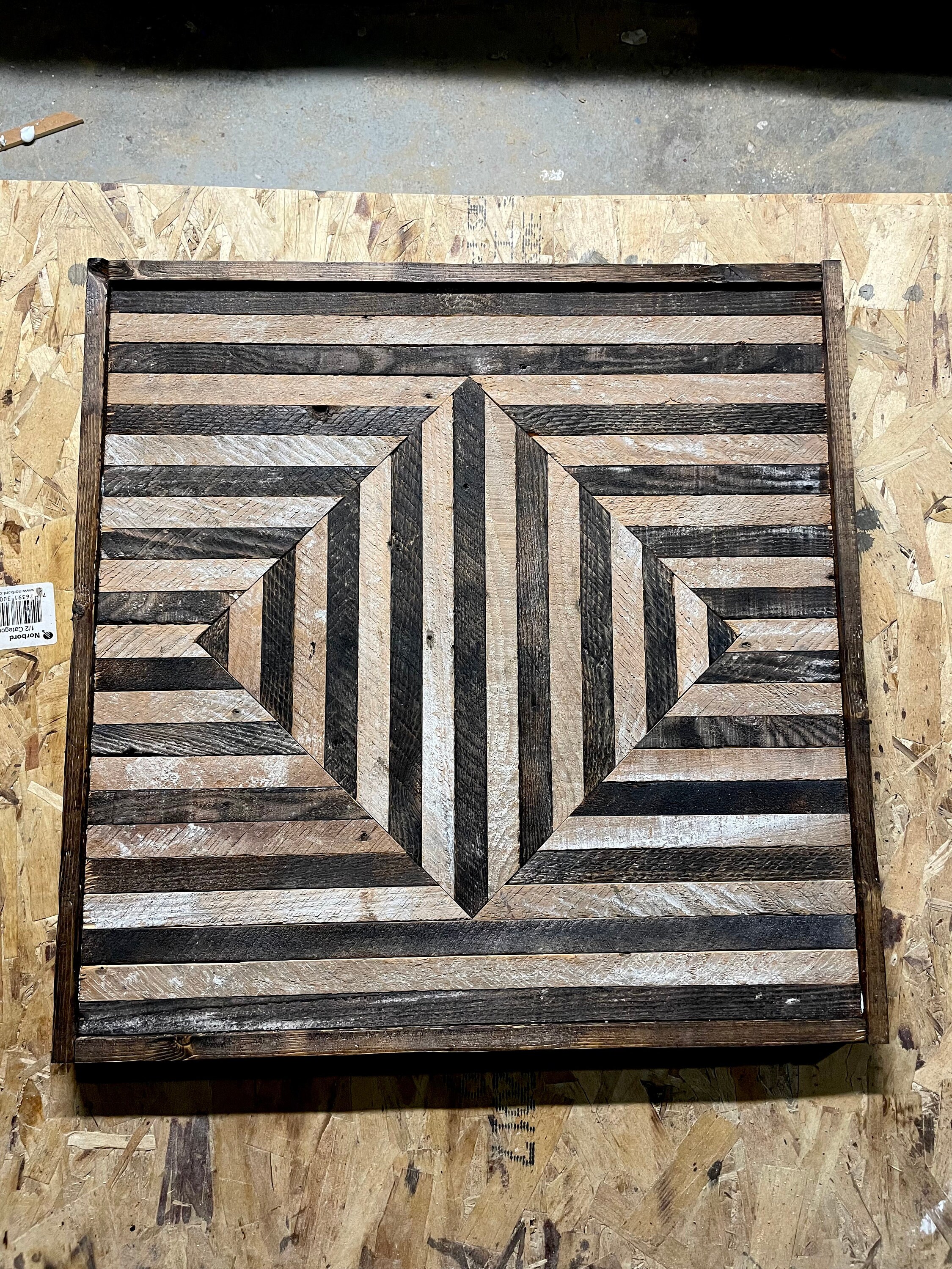 Square Diamond Wooden Wall Hanging. Woodwork Out of Repurposed Aged ...