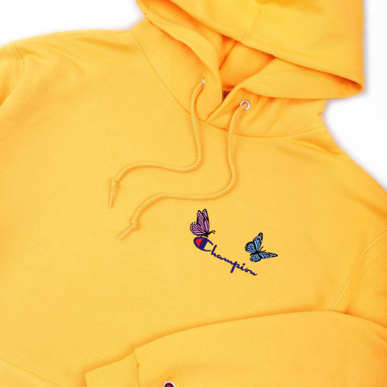 Custom Champion Butterfly Hoodie Gold New Zealand