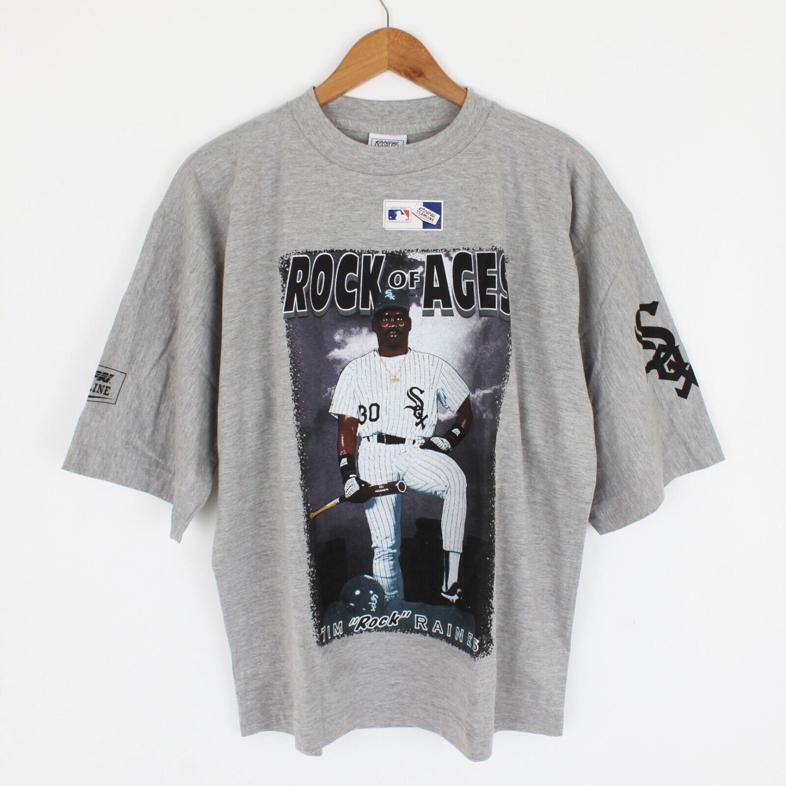 Men's '47 Heathered Gray/Black Chicago White Sox 1900 Inaugural Season Vintage Raglan 3/4-Sleeve T-Shirt Size: Extra Large