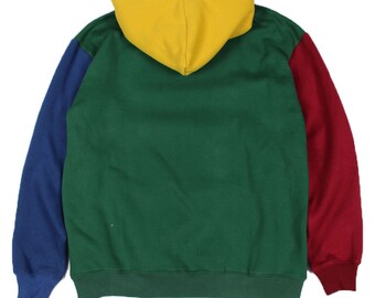 Green Color Block Hoodie Etsy