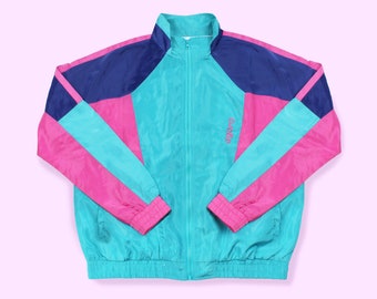 Vanquish Windbreaker Jacke 80er 90er Jahre Neon