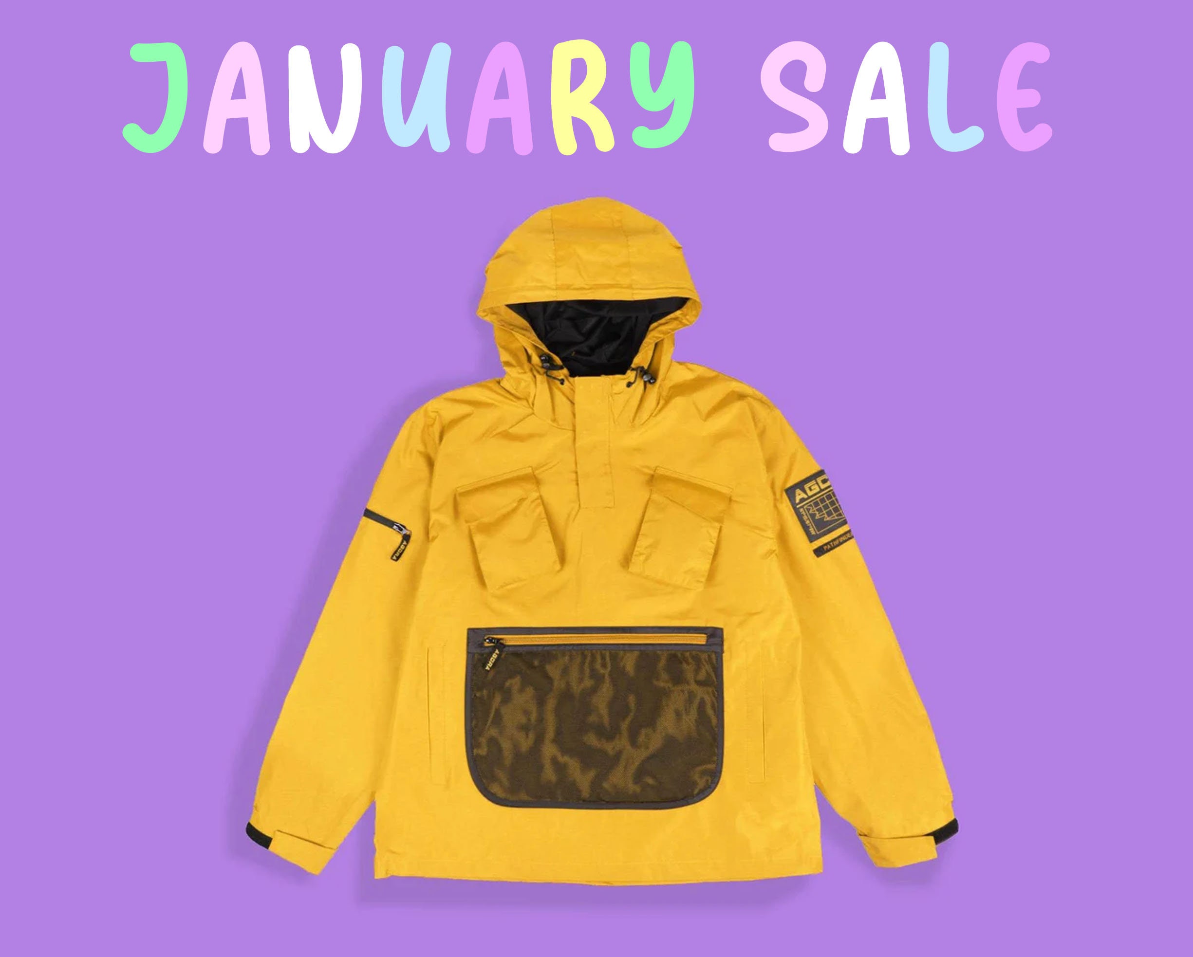 Yellow pullover shop rain jacket