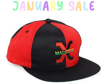 Vintage 90s Malcolm X Snapback Hat Cap