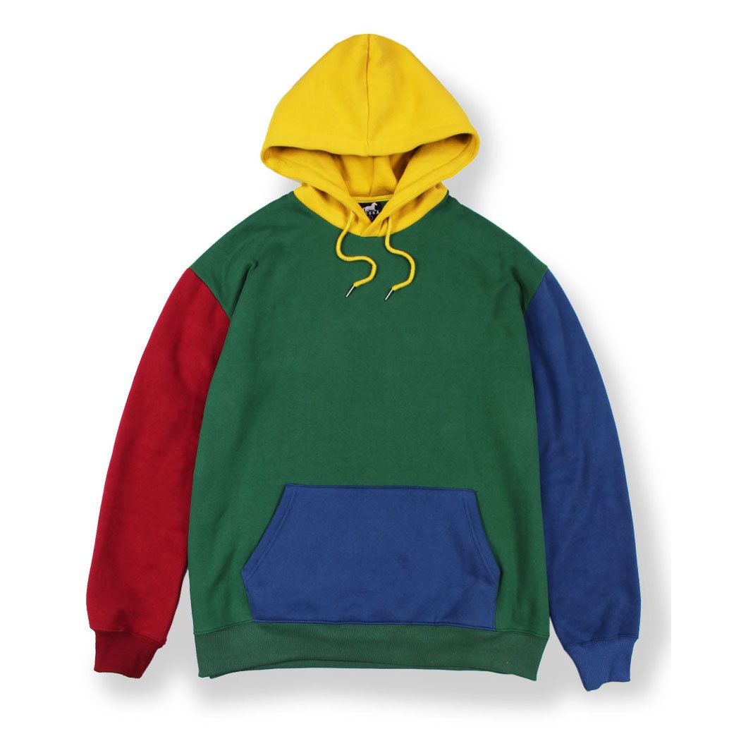Vintage color store block hoodie