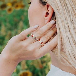Three Colours Amber Ring Baltic Amber Ring Sterling Silver Ring Natural Stone Ring Gemstone Ring Dainty Ring Multicolour Spring Gift