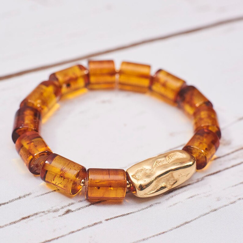 Baltic Amber Bracelet Genuine Amber Bracelet Sterling Silver Blacelet Man Bracelet Cognac Amber Handmade Jewelry Summer Gift