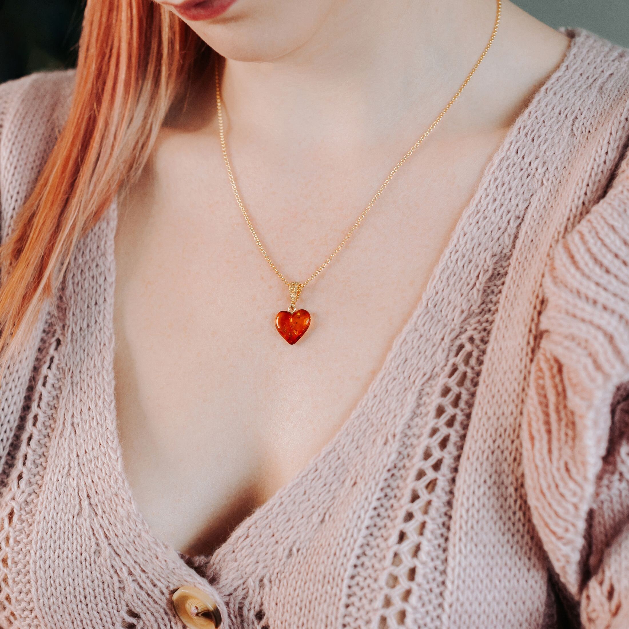 Amber Heart Necklace main image 1