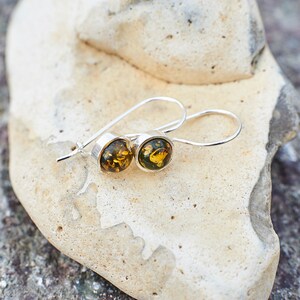 Natural Baltic Amber Earrings Green Yellow Amber Earrings Classic Handmade Earrings Baltic Amber Jewelry Jewellery Hooks Amber Gift image 2