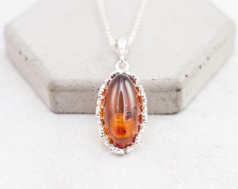 Filigree Baltic Amber Pendant Necklace Luxury Amber Necklace Pendant Natural Amber Pendant Necklace Amber Chain Necklace Genuine Amber Stone