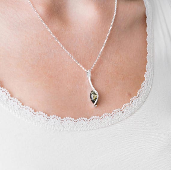 Amber Drop Pendant Baltic Amber Pendant Necklace Delicate Amber 