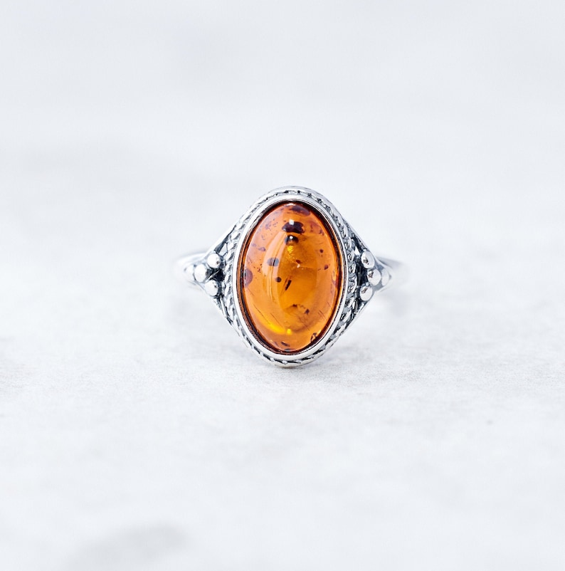 Classic Baltic Amber Ring Natural Amber Engagement Ring Etsy UK