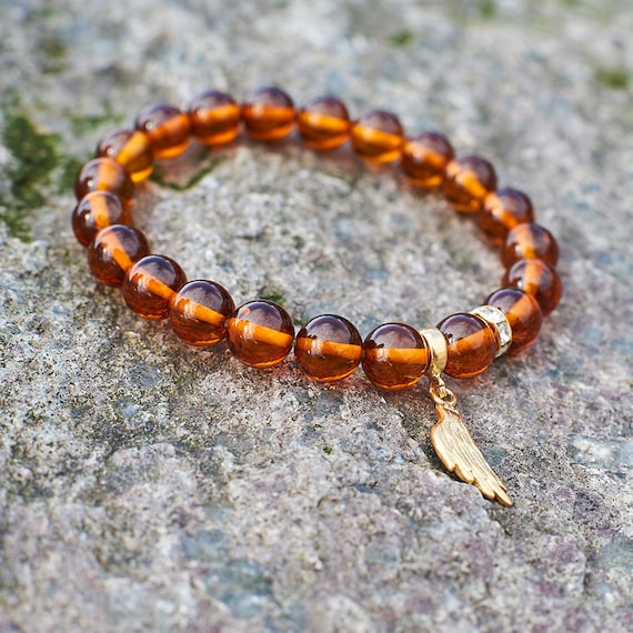 Chinese handwork high quality amber elasticity necklace bracelet