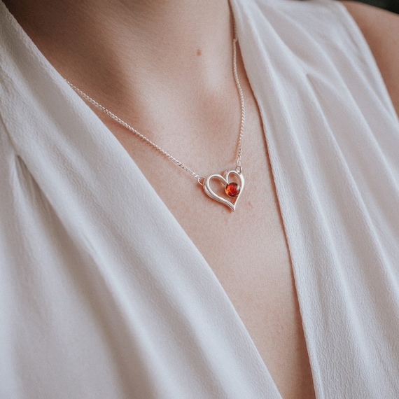 Amber love necklace sale