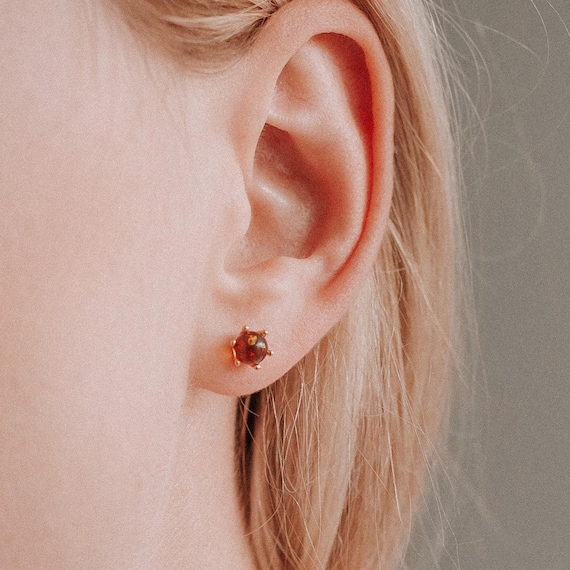 Dainty Baltic Amber Stud Earrings Natural Amber Stud Tiny Amber