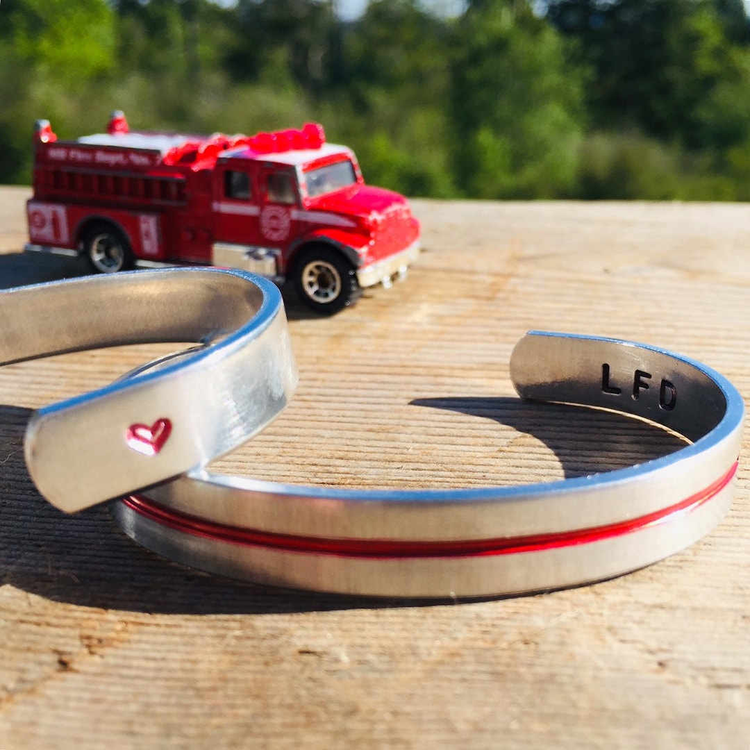Thin Red Line Bracelet 3/8 Firefighter Bracelet Firefighter Wife