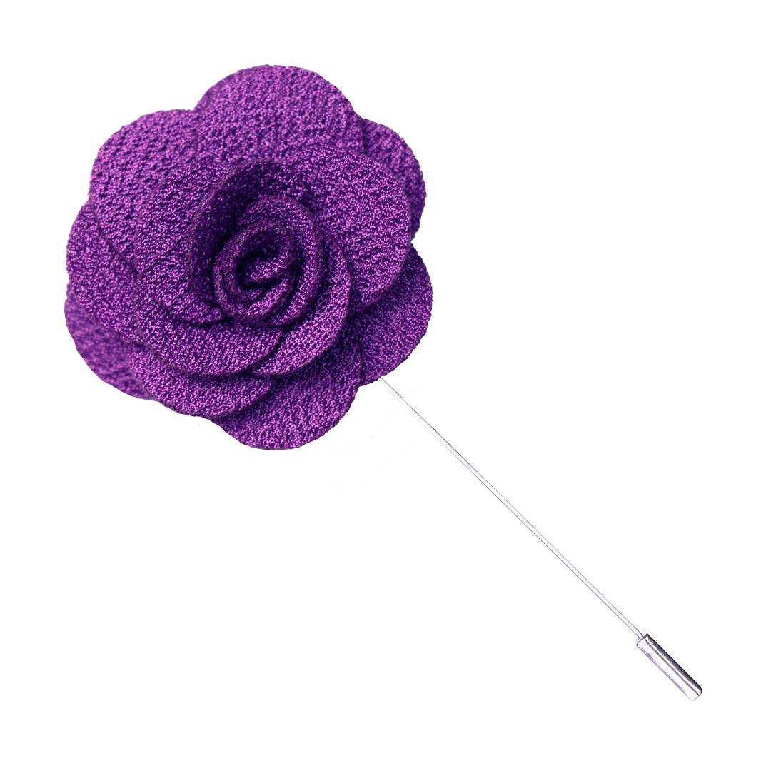 Purple Lapel Pin, Purple Flower Pin, Wedding, Mens Pin, Boutonniere