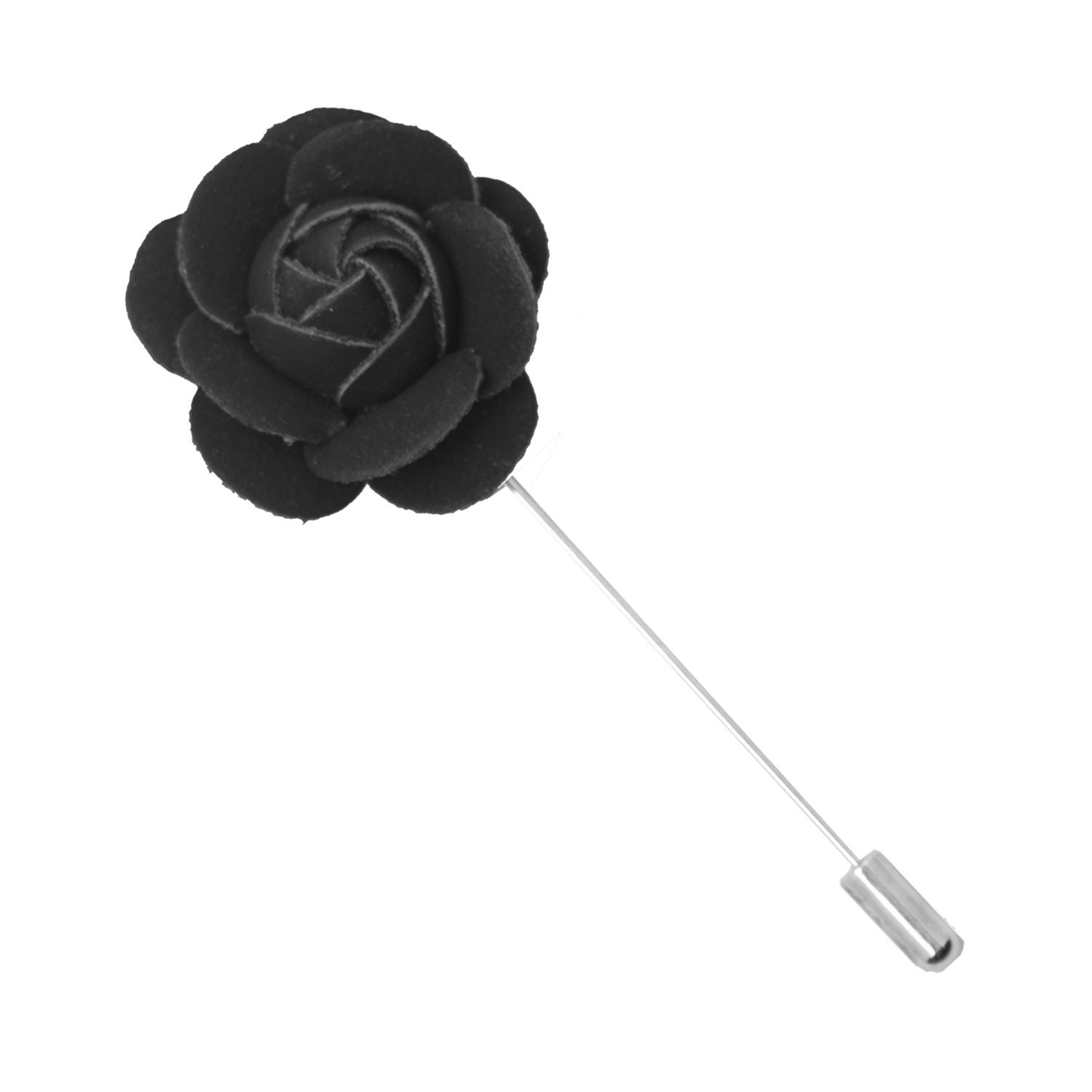 Black Lapel Pin Black Flower Pin Wedding Mens Pin Etsy