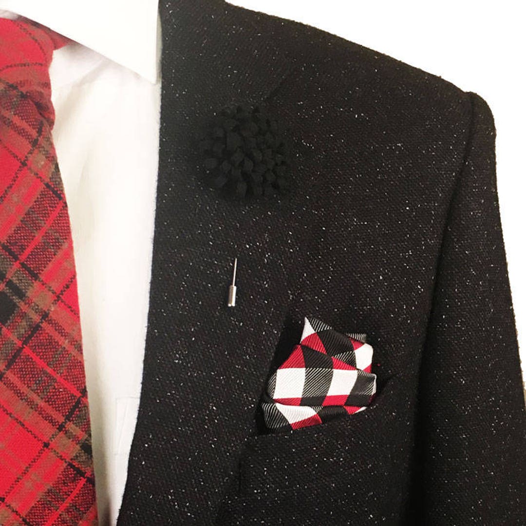 Black Lapel Pin Black Flower Pin Wedding Mens Lapel Pin Etsy