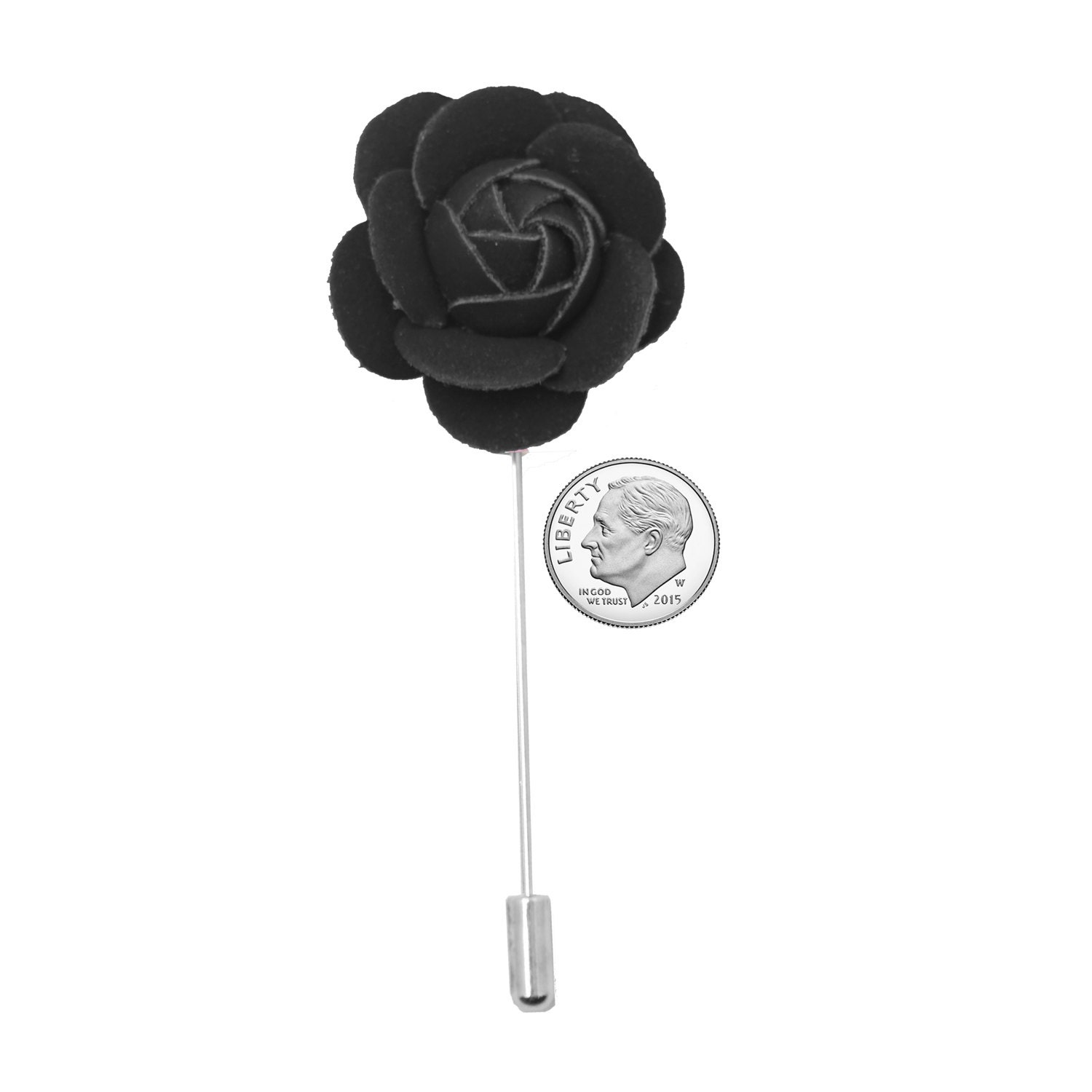 Black Lapel Pin Black Flower Pin Wedding Mens Pin Etsy