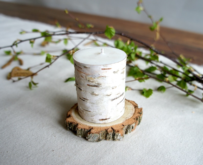 Scented Birch Candle for Rustic Home Decoration Made From Soy Etsy