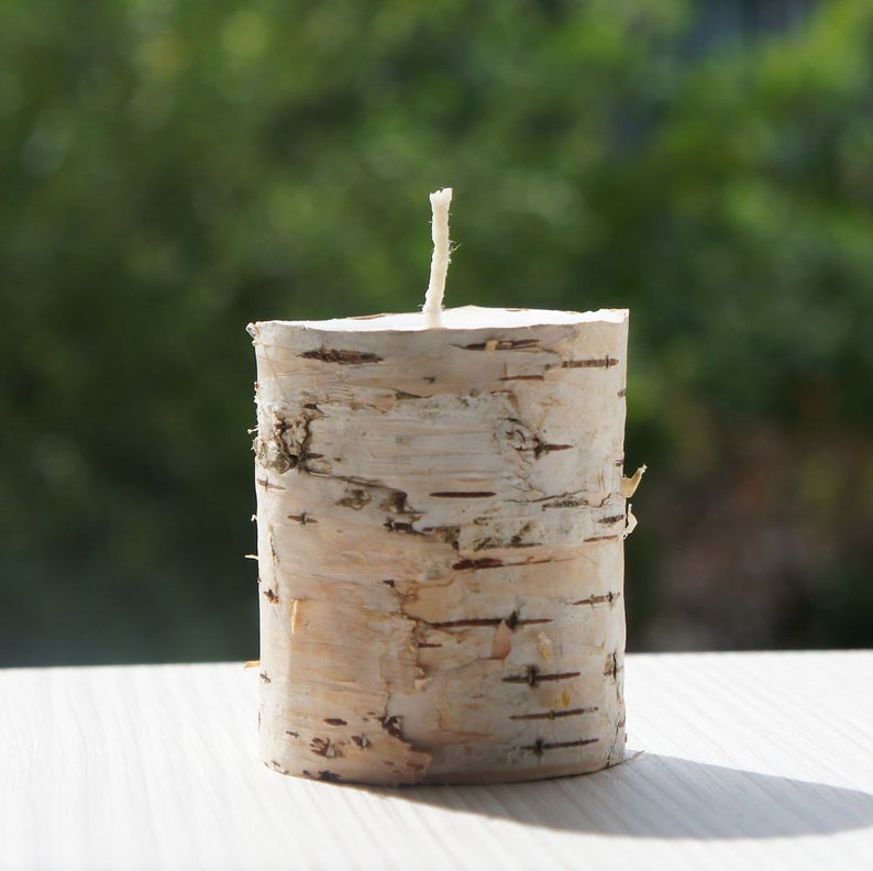 Scented birch candle with cracking log fire fragrance made Etsy