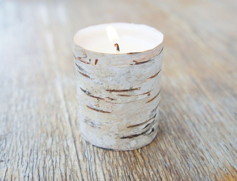 Scented birch candle for rustic home decoration made from soy Etsy